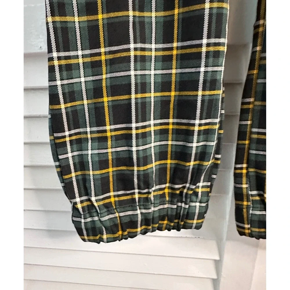 NWT Hot Topic Almost Famous Size XXL Green Plaid Joggers Pants Elastic Waist
